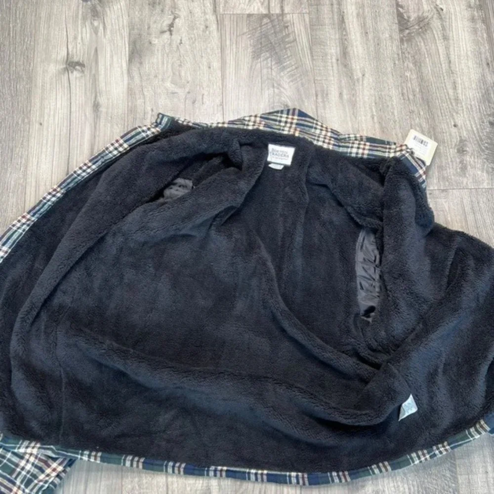 Boston Traders NWT Women's Size XL Oversized Green Plaid Sherpa Lined Shacket - Picture 9 of 10